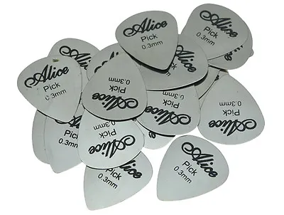 30pcs Alice Guitar Picks Stainless Steel Metal Plectrums 0.3mm Thickness • $8.60