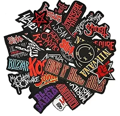 5 Rock Band Patches Random Iron-On Patch Fashion Embroidered Clothes Badge • $8.99