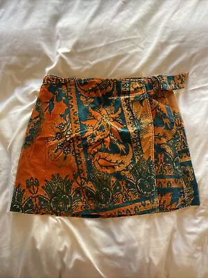 UO Velvet Patterned Wrap Skirt • $15