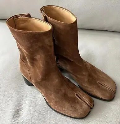 Womens Tabi Split Toe Ankle Boots Genuine Leather Fall Winter Block Heels Shoes • £65.99
