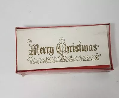 VTG Christmas Cards By Grand Award Box Of 18 Merry Christmas In Gold Script  • $12