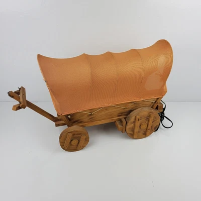 $19.50 • Buy 14  Vintage Wooden Covered Wagon Folk Art Wooden WESTERN  Model Hand Made Works