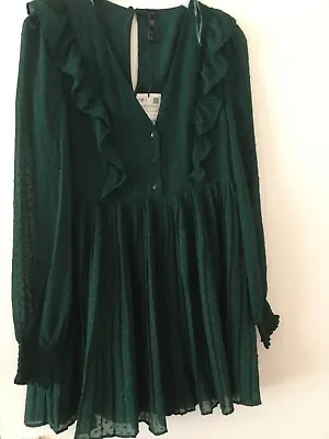 Green Polka Dot Zara Trf Dress BNWT Women’s Size XS • £19.99