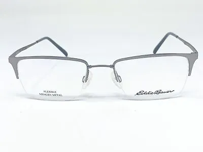 New EDDIE BAUER Silver Half Rim Flexible Unisex Eyeglasses Frame 51-19-140 • $36
