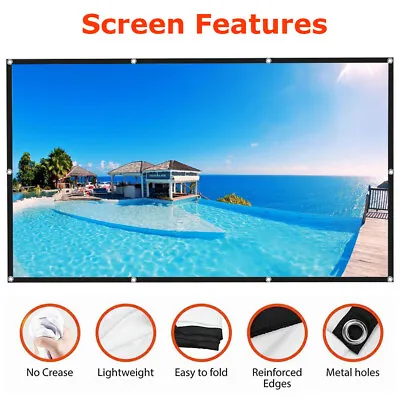 $22.45 • Buy 120  16:9 3D Hanging Projector Screen HD Home Cinema Theatre Outdoor Projection
