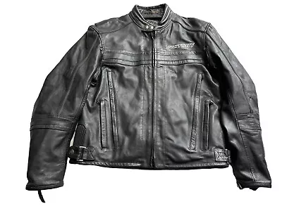 Victory Motorcycles Leather Jacket Mens  Large Black Pure Gear Biker Vented • $199.99
