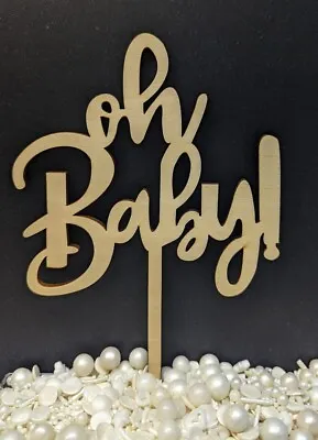 Baby Shower Cake Toppers Gender Reveal Signs Decor Party Hello Oh Baby He Or She • $3.30