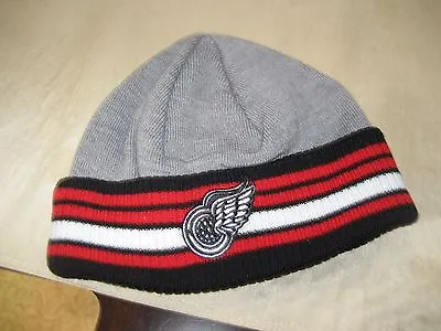 MENS DETROIT RED WINGS Mitchell & Ness Winter BEANIE HAT GRAY/BLACKRED  NWT • $9.99