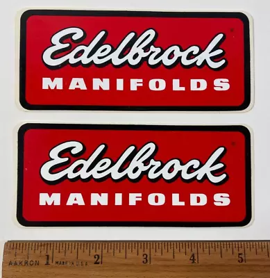 2  Edelbrock Manifolds Stickers 2  X 5  Vintage Original NHRA Drag Racing • $6