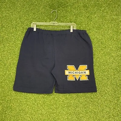 Vintage Michigan Wolverines Basketball Shorts Mens Size Large L Sweatshorts USA • $27.99