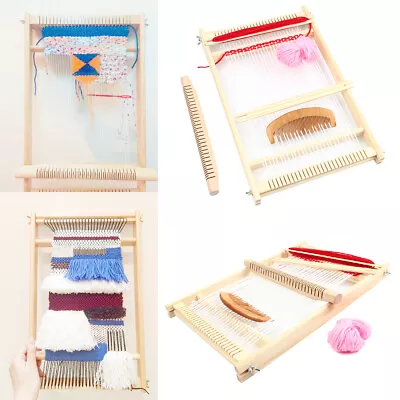 NEW Beech Wooden Weaving Loom Machine Tapestry Wool Hand Knitting DIY Tool Kit • £11.69