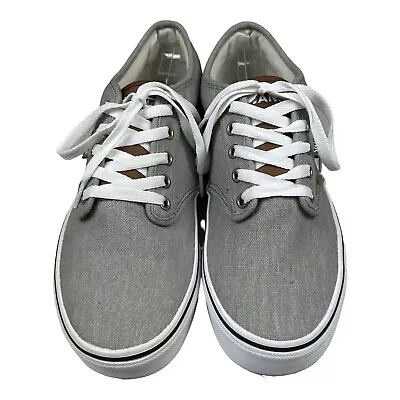 VANS Mens Authentic Canvas Style Sneakers Tennis Shoes Gray Size 8 Lace-Up NEW • $29.95