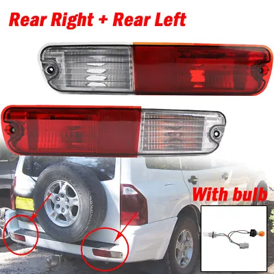 $49.39 • Buy LH+RH Rear Bumper Bar Lamp Tail Light W/ Bulb For Mitsubishi Pajero NP 2002-2006