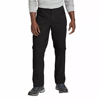 Mens Eddie Bauer Fleece Lined Pants With Stretch Black Cargo Pocket Choose Size • $29.99