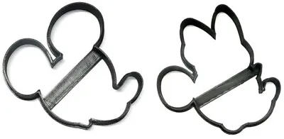 Mickey Minnie Mouse Face Outlines Side Facing Set Of 2 Cookie Cutters Usa Pr1565 • $2.99