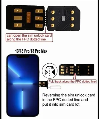 MKSD Ultra RSIM Unlock Chip Service Card For IPhone 13 12 11 Pro Max X XR 8 7 6 • £7.97