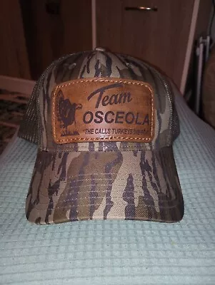 Team Osceola Turkey Hunting Hat - Mossy Oak Bottomland-Leather Patch-NWTF • $18.99