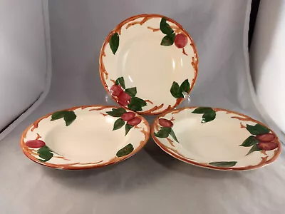 Set Of 3 Franciscan Apple 8 1/2  Rim Soup Bowls - USA - Circle Backstamp • $30