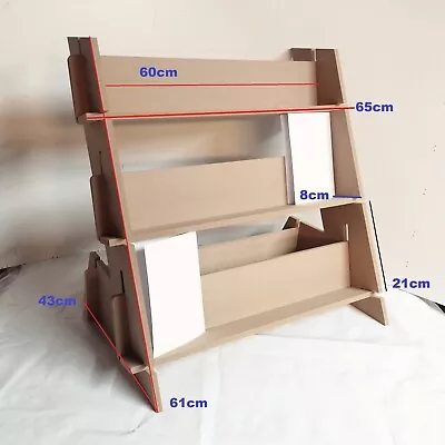 60cm Wooden Display Stand Shelves Craft Fair Point Of Sale Retail Book Self Unit • £36.99