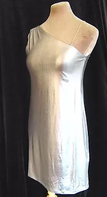 £29.99 • Buy Sexy Skin Tight Silver Lap Dancing Bodycon Mini Party Clubbing Dress S M 