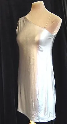 £19.99 • Buy Sexy Skin Tight Silver Lap Dancing Bodycon Mini Party  Dress S M 