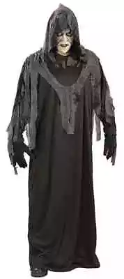 Midnight Ghoul Grim Reaper Gothic Skeleton Fancy Dress Halloween Adult Costume • $40.95