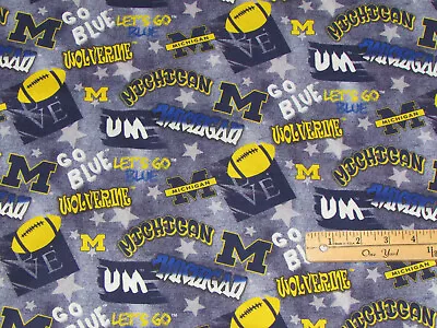 University Of Michigan UM Wolverines Fabric    1/2 Yard   MCHG-1235 • $3.37