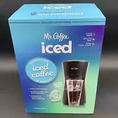 Mr Coffee Iced Coffee Maker Black W/Tumbler Straw Lid Filter Single Serve • $24.99