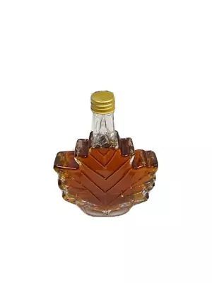 New Empty Maple Syrup Leaf Shaped 12 Pc Embossed Glass Syrup Bottle W/ Lid 8 OZ. • $43.80
