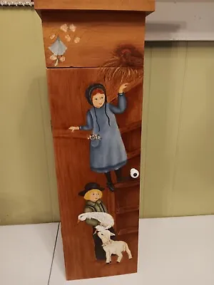 Cabinet Wood With 3 Shelves Magnetic Closure Hand Painted Amish Children Vintage • $35