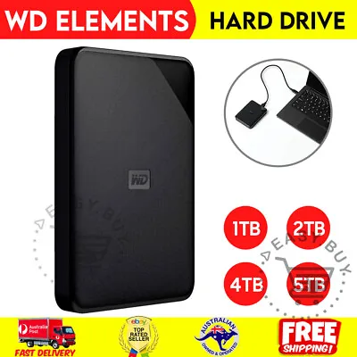 Western Digital Elements 1TB 2TB 4TB 5TB Portable External Hard Drive HD • $159.99