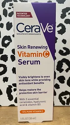 Cerave Skin Renewing Vitamin C Serum With Hyaluronic Acid - 1 Fl Oz (30 ML) • $10