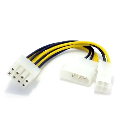 22.5cm Female To Male 4 Pin ATX & 4 Pin LP4 To 8 Pin EPS Power Adapter Cable • £2.45