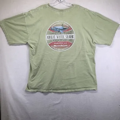 Cape Cod Great White T Shirt Mens Large BOXY Earth Tone Green Faded Worn • $14.99