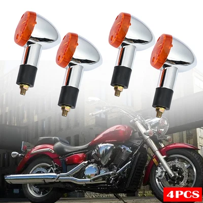 $22.95 • Buy 4PCS Motorcycle Turn Signal Lights Lamp Ambe For Yamaha V Star 650 950 1100 1300