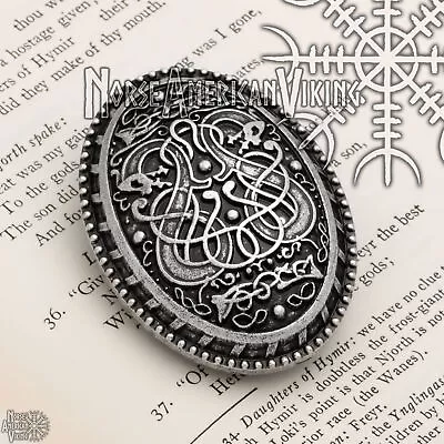 Viking Dragon Broa Oval Tortoise Brooch • $22.99