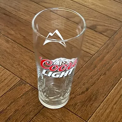 Vintage Coors Light Half Pint Beer Drinking Glass 3D Embossed - Mountain • $8.87