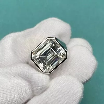 4Ct Emerald Cut Lab-Created Diamond Men's Wedding Ring 14K White Gold Plated • $105