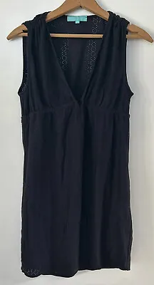 MELISSA ODABASH Small Black Mini Cover Up Swim Dress Lacey Super Cute • $13.39