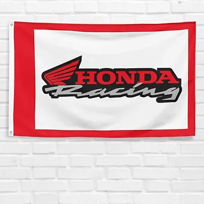 Honda Motorcycle Black Flag 3x5 Ft Banner Logo HRC Car Racing Show Wall Sign • $13.99