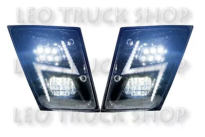 Volvo VNL LED Fog Light Lightning Design Black  | Pair | (LH+RH) | Fits 03-17 • $164.99