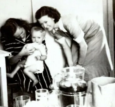 Vintage Pretty Women Photo 1940s Young Mother Baby Kitchen Grandmother • $9.99