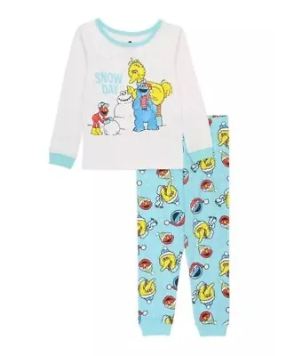 Sesame Street Toddler 'Snow Day' Elmo Cookie And Big Bird Pajama Set • $19.99