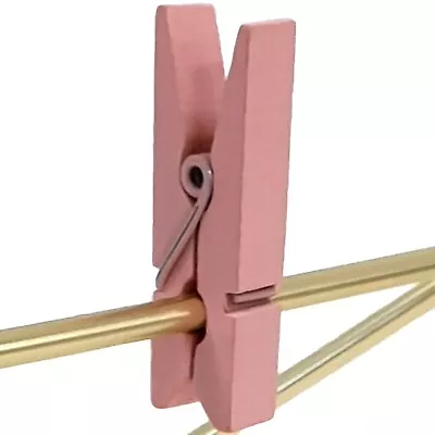 Little PINK Mini Wooden Pegs Tiny Painted Vintage Craft Card Photo Clip 3.5cm • £3.48