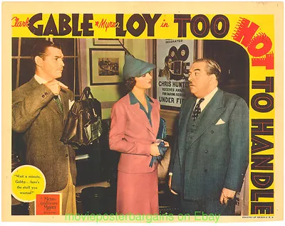 TOO HOT TO HANDLE LOBBY CARD Size V.Good Movie Poster CLARK GABLE MYRNA LOY 1938 • $685