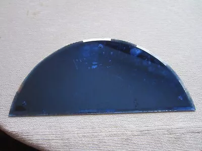 Antique Vintage COBALT BLUE MIRROR Dated 1938 Beveled Edge & DEMILUNE HALF MOON • $118