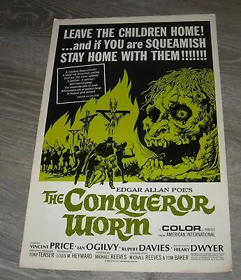Edgar Allan Poe Conqueror Worm Promo Horror Movie Pressbook 1968 Vincent Price • $9.99