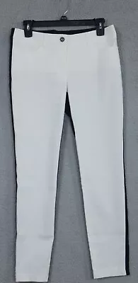 $14.88 • Buy Worth Pants Womens 6 White Black Jeans Color Block Mid Rise Skinny Leg Stretch