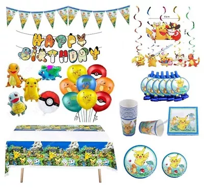 Po.Ke.Mon Theme Balloons Birthday Party Decoration Age Set Foil Latex Kids • $8.20