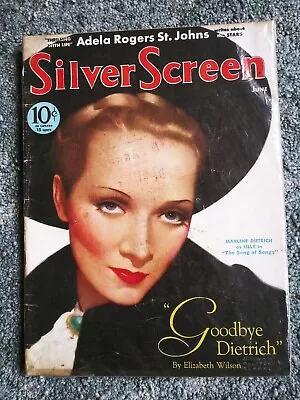 Silver Screen Magazine June 1933 Marlene Dietrich  Goodbye Dietrich  $.10 • $40.99
